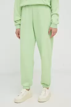 American Vintage pantaloni de trening femei, culoarea turcoaz, neted imagine