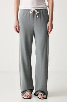 American Vintage pantaloni de trening pentru femei din bumbac imagine
