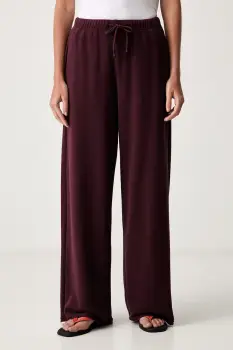 American Vintage pantaloni de trening pentru femei din bumbac cu elastan imagine
