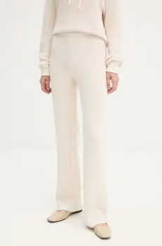 American Vintage pantaloni femei, culoarea bej, drept, high waist, BLI05AH24 imagine