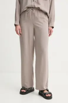 American Vintage pantaloni femei, culoarea bej, drept, high waist, OKY10AE25 imagine