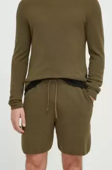 American Vintage pantaloni scurti barbati, culoarea verde imagine