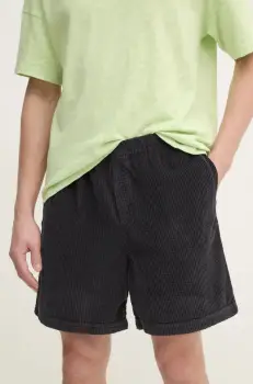 American Vintage pantaloni scurti din velur culoarea negru, MPADO09BE25 imagine