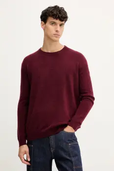 American Vintage pulover de lana culoarea bordo, MRAX18A imagine
