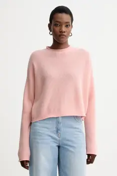 American Vintage pulover de lana culoarea roz, RAX18H imagine