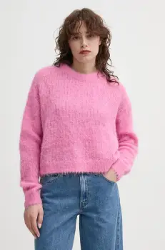 American Vintage pulover de lana femei, culoarea roz, BYM18CE25 imagine