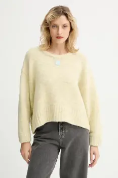 American Vintage pulover din amestec de lana culoarea galben, calduros, EAST18VM imagine