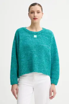 American Vintage pulover din amestec de lana culoarea turcoaz, calduros, EAST18VM imagine