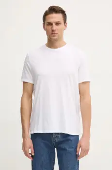 American Vintage tricou din bumbac barbati, culoarea alb, neted, MDEV02AE25 imagine