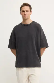 American Vintage tricou din bumbac barbati, culoarea gri, melanj, MSON02AGE25 imagine