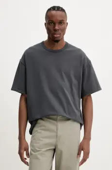 American Vintage tricou din bumbac barbati, culoarea gri, uni, MFAZ02CE25 imagine