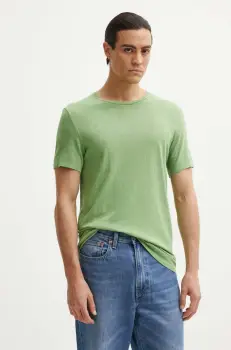 American Vintage tricou din bumbac barbati, culoarea maro, neted, MBYSA18BH24 imagine