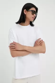 American Vintage tricou din bumbac culoarea alb, neted imagine