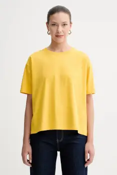 American Vintage tricou din bumbac culoarea galben, FIZ02A imagine