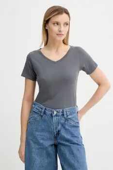 American Vintage tricou din bumbac culoarea gri, GAMI02D imagine