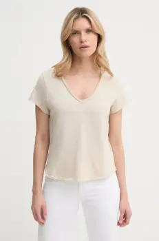 American Vintage tricou din bumbac femei, culoarea bej, SON02AGE25 imagine