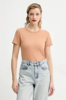 American Vintage tricou din bumbac femei, culoarea maro, GAMI21E25 imagine