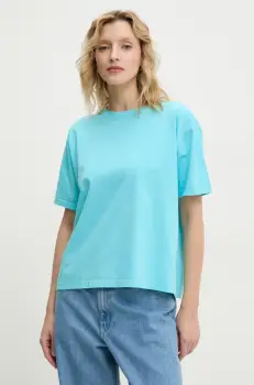 American Vintage tricou din bumbac femei, culoarea turcoaz, FIZ02AE25 imagine