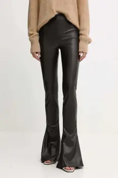 Aniye By pantaloni culoarea maro, evazati, high waist, 181419 imagine