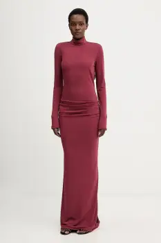 Aniye By rochie culoarea bordo, maxi, mulata, 181296 imagine