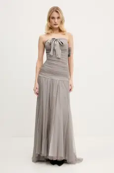 Aniye By rochie culoarea gri, maxi, evazati, 185667 imagine