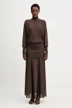 Aniye By rochie culoarea maro, maxi, evazati, 181423 imagine