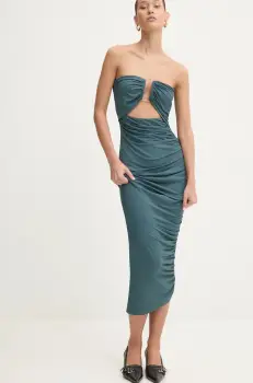 Aniye By rochie culoarea turcoaz, midi, mulata, 181201 imagine