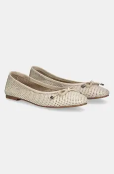 Answear Lab balerini de piele culoarea bej imagine