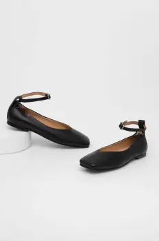 Answear Lab balerini de piele culoarea negru imagine