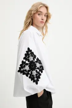 Answear.LAB bluza culoarea alb, cu imprimeu imagine