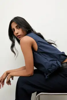 Answear.LAB bluza culoarea albastru marin, neted imagine