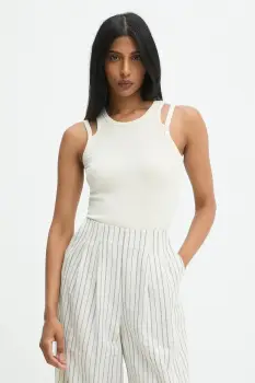 Answear.LAB bluza culoarea bej, neted imagine