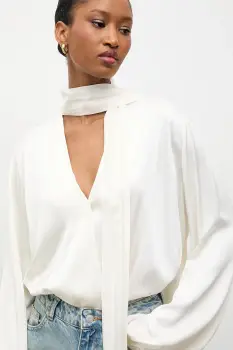 Answear.LAB bluza culoarea bej, neted imagine