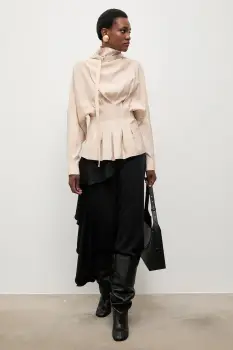 Answear.LAB bluza culoarea bej, neted imagine