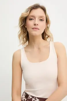 Answear Lab bluza culoarea bej, neted imagine