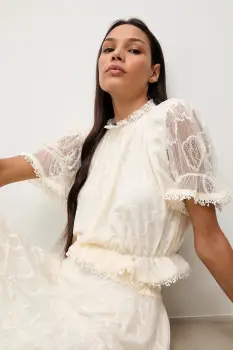 Answear.LAB bluza culoarea bej, neted imagine