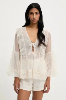 Answear Lab bluza culoarea bej, neted imagine