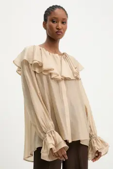 Answear.LAB bluza culoarea bej, neted imagine