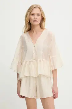 Answear Lab bluza culoarea bej, neted imagine