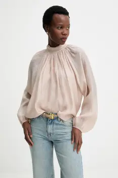 Answear.LAB bluza culoarea bej, neted imagine