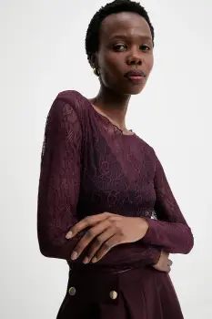 Answear.LAB bluza culoarea bordo imagine