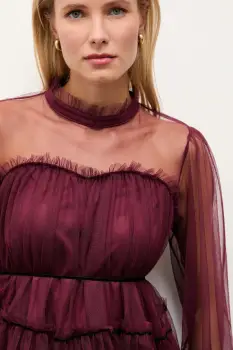 Answear.LAB bluza culoarea bordo, neted imagine