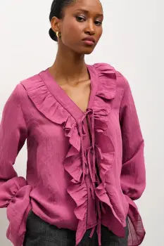 Answear.LAB bluza culoarea bordo, neted imagine