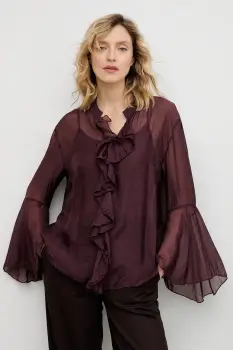 Answear.LAB bluza culoarea bordo, neted imagine