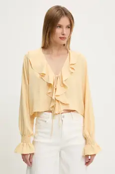 Answear Lab bluza culoarea galben, neted imagine