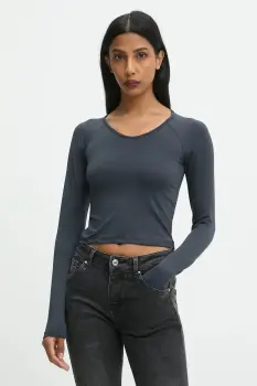 Answear Lab bluza culoarea gri, neted imagine