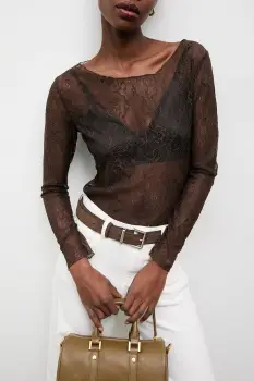 Answear.LAB bluza culoarea maro imagine