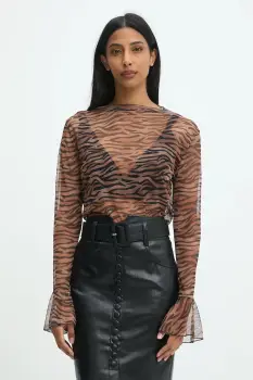 Answear.LAB bluza culoarea maro, modelator imagine