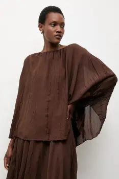 Answear.LAB bluza culoarea maro, neted imagine