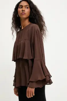 Answear.LAB bluza culoarea maro, neted imagine